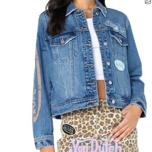 Von Dutch Embroidered Blue Jean Jacket